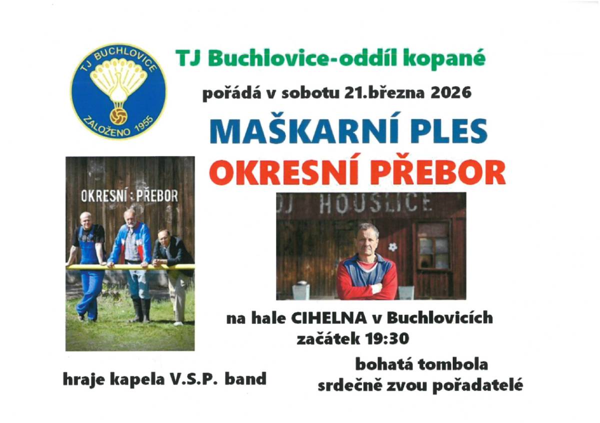 - TJ Buchlovice 21.3.2026 od 19:30h