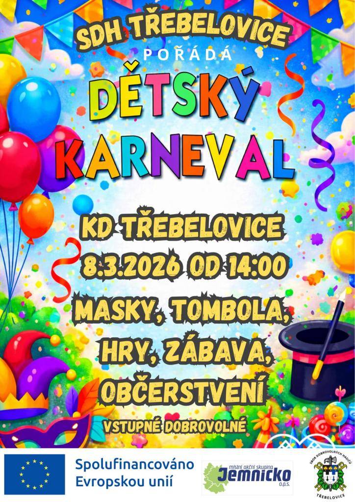 SDH Třebelovice pořádá Dětský karneval