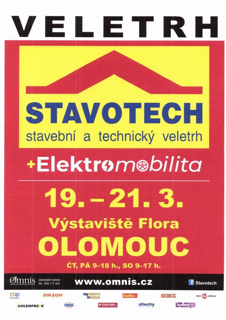 VELETRH STAVOTECH 16. - 21. 3. 2026 - stavební a  technický veletrh - Výstaviště Flora  Olomouc