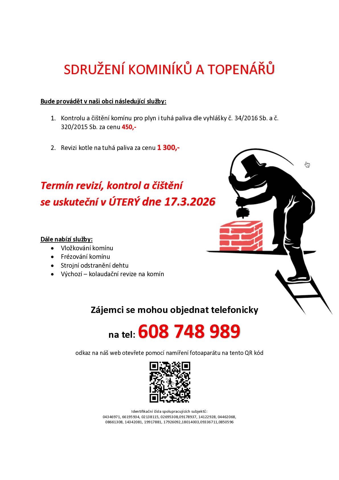 revize a čištění komínů