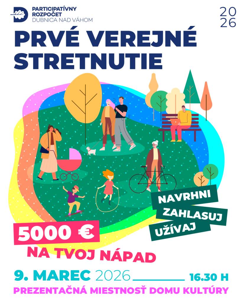 Participatívne rozpočtovanie funguje v Dubnici nad Váhom od roku 2021. Za tento čas mesto medzi verejne prospešné projekty prerozdelilo desiatky tisíc eur a podporilo tak komunitné zámery obyvateľov. Aj v tomto roku budú Dubničanky a Dubničania môcť priamo rozhodnúť o sume 25-tis. eur.