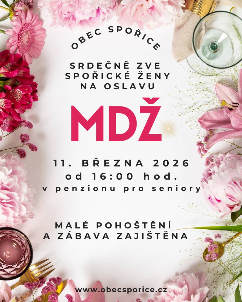 Obec Spořice srdečně zve spořické ženy na oslavu MDŽ.