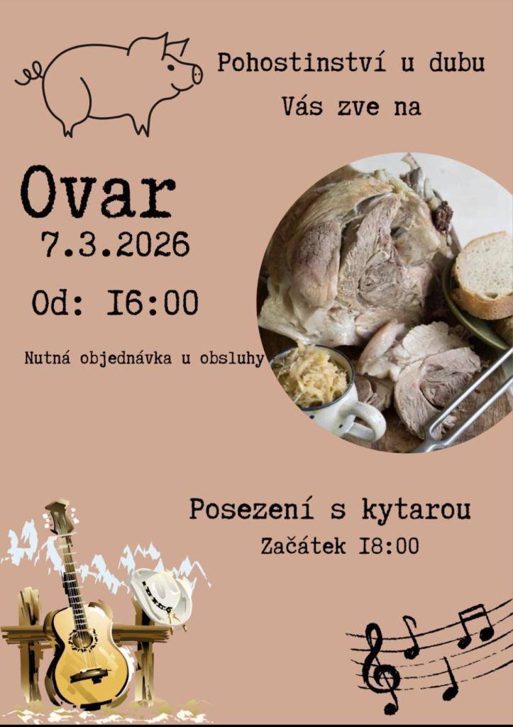 Srdečně Vás zveme na posezení do Pohostinství U Dubu