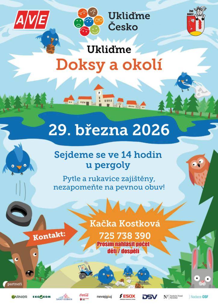 Jarní úklid obce s Ukliďme Česko  Sraz ve 14:00 u pergoly