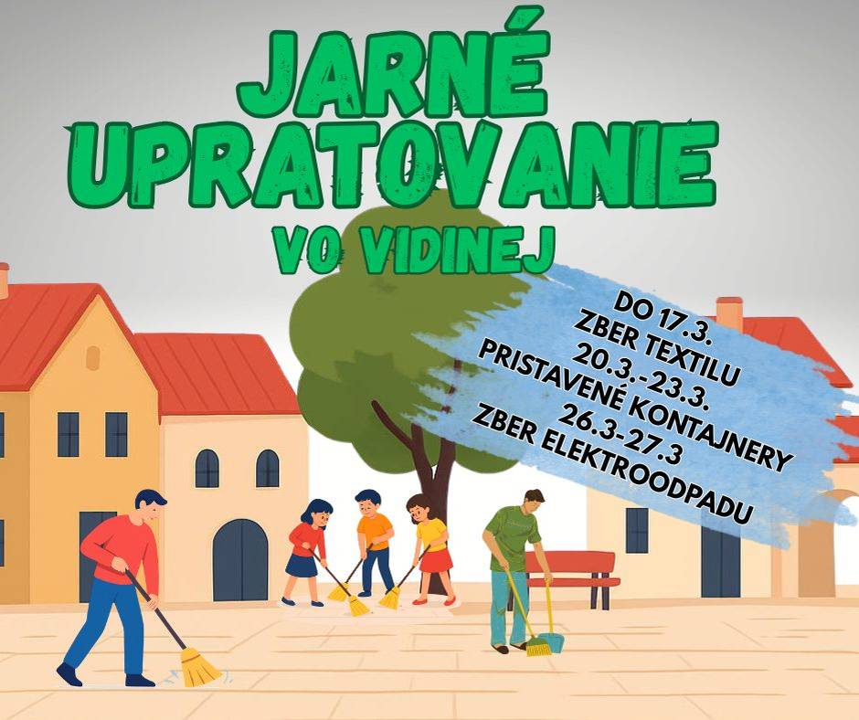 Rovnako ako po minulé roky, aj tento rok bude v obci prebiehať jarné upratovanie