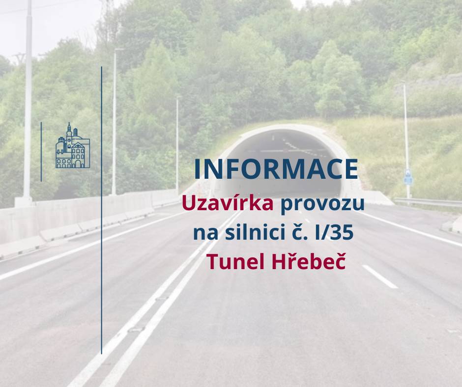 V termínu ➡️31. 03. (6:00 hod.) do 02. 04. (18:00 hod.) bude uzavřen provoz na silnici č. I/35 v místě tunelu Hřebeč ➡️ důvodem je jeho pravidelná údržba. Pro oba směry je určena objízdná trasa uzavírky, která je vedena po silnici č. III/36826. (obr.2, obr.3)