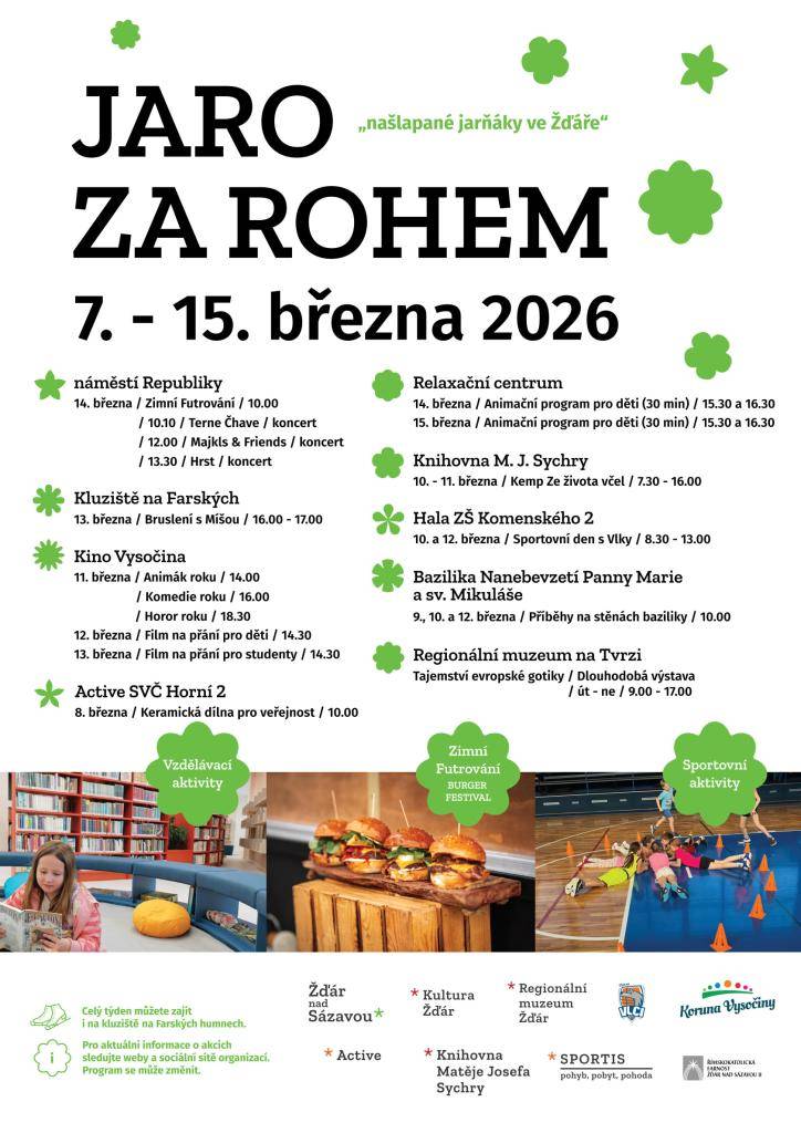Během jarních prázdnin jste zvání na program nejen pro děti, ale i celé rodiny. Je připraven ve spolupráci s příspěvkovými organizacemi města Žďár nad Sázavou.