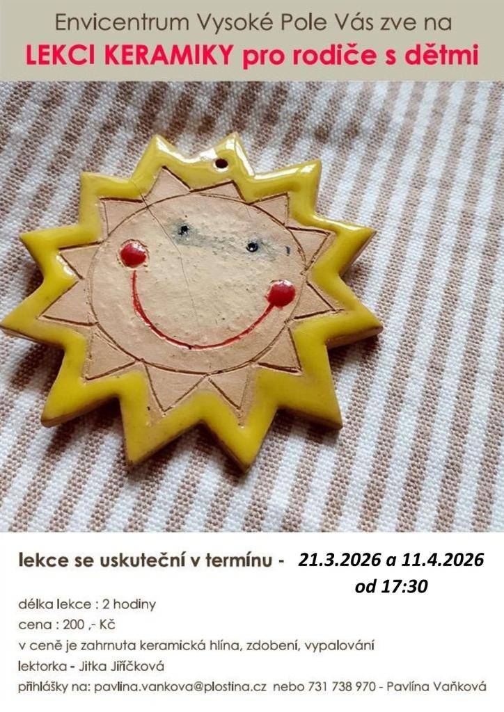 Zveme Vás na kurz keramiky do Envicentra.