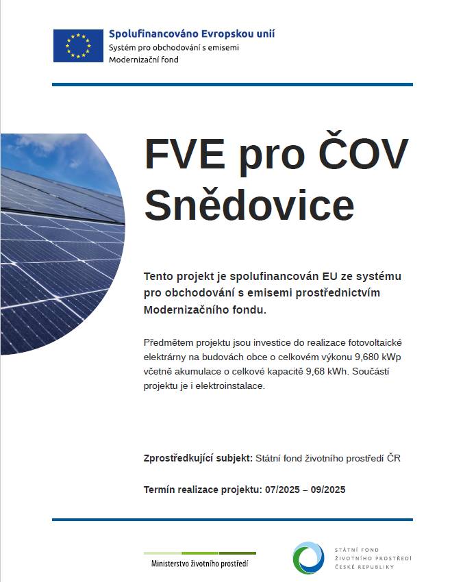 Tento projekt je spolufinancován EU ze systému pro obchodování s emisemi prostřednictvím Modernizačního fondu.