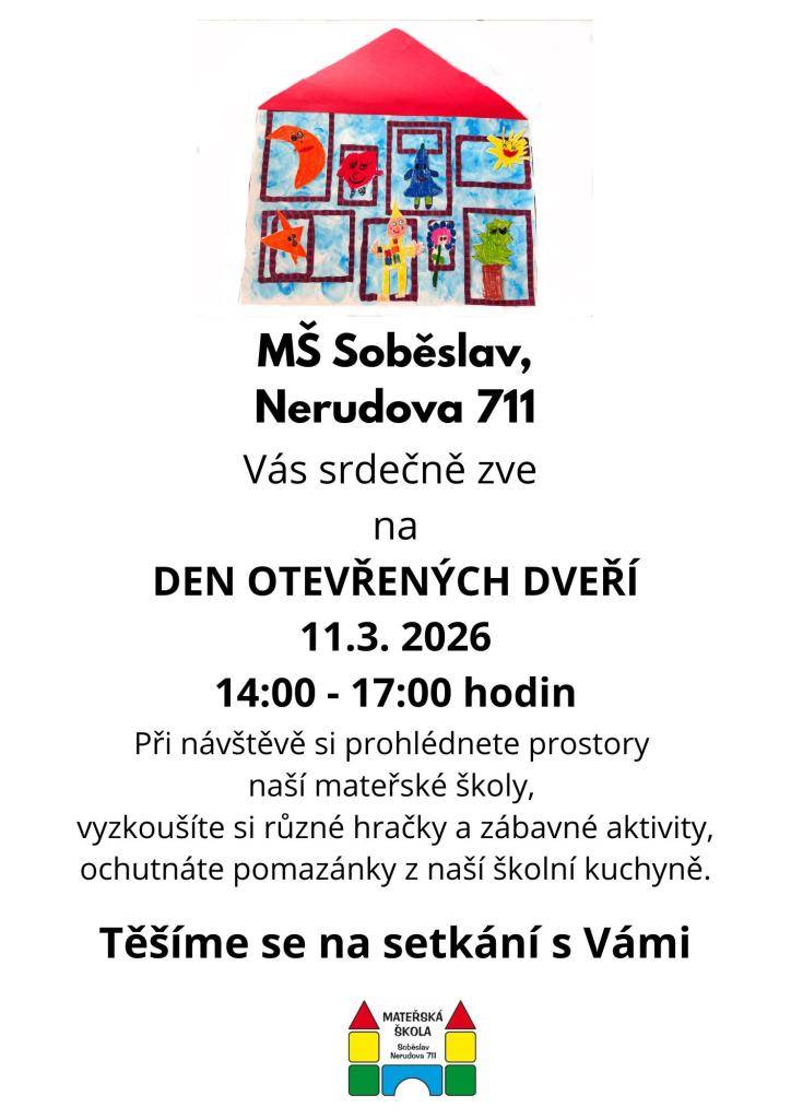 Během odpoledne budou zpřístupněny prostory mateřské školy a budou připraveny různé aktivity pro děti.