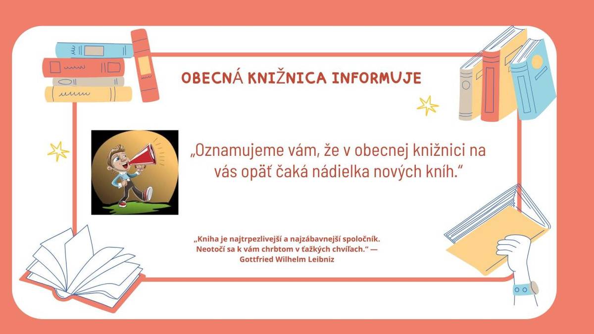 Obecná knižnica - oznam