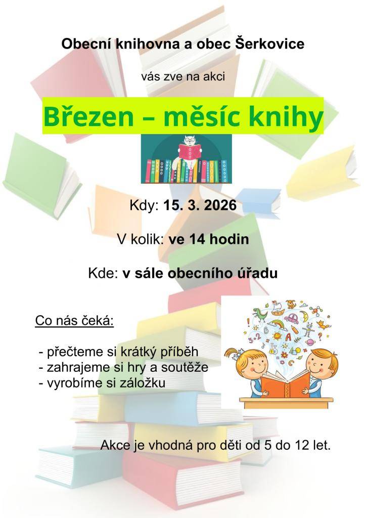 Březen - měsíc knihy - akce pro děti od 5 do 12 let.