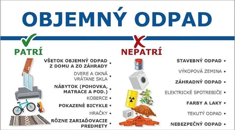 Pripomíname občanom že v sobotu 7. marca 2026 bude zber objemného odpadu na zbernom dvore Malinovo (v rámci riadnych prevádzkových hodín).