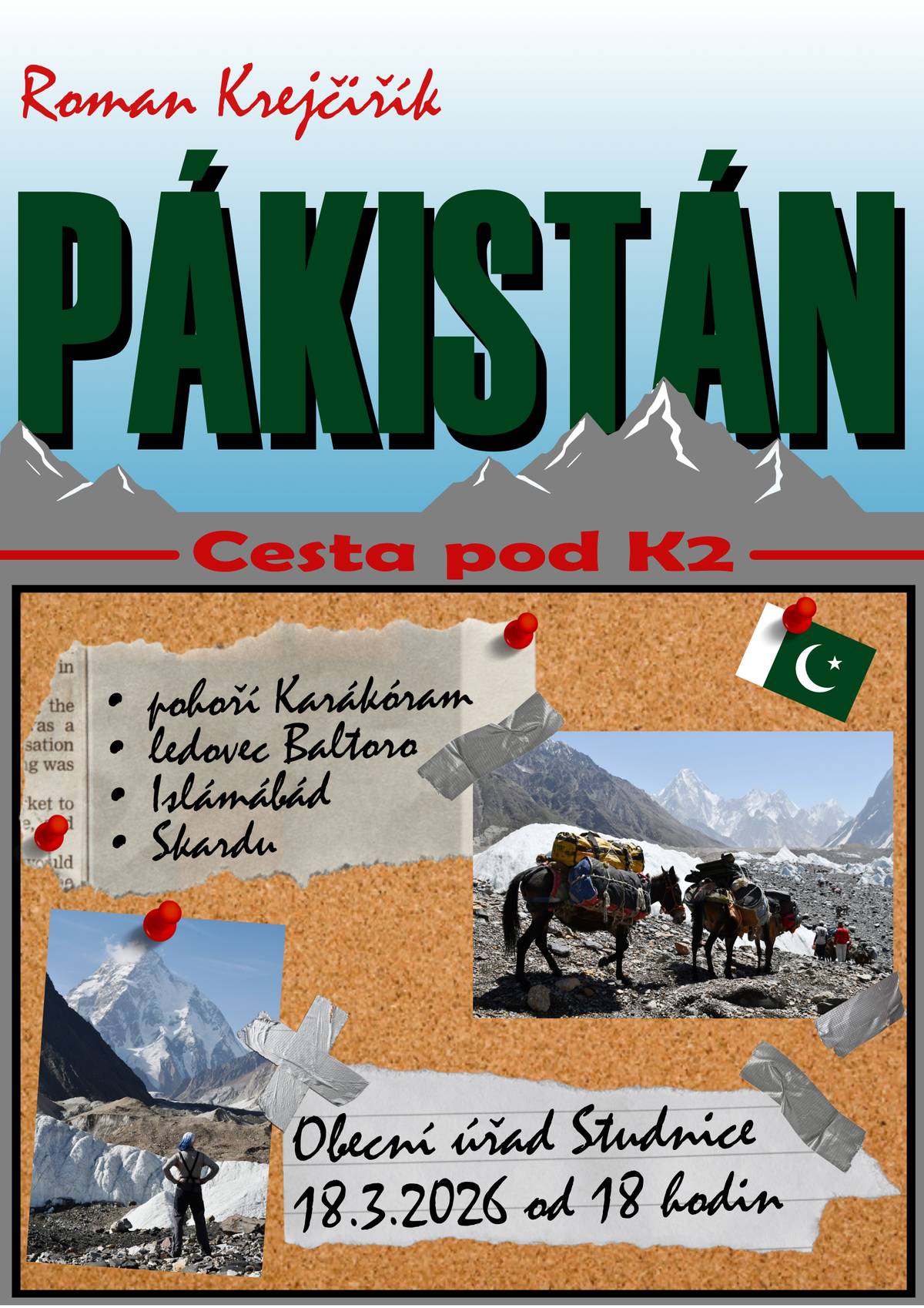 Fotoprezentace Romana Krejčiříka doplněná vyprávěním z cesty do Pákistánu