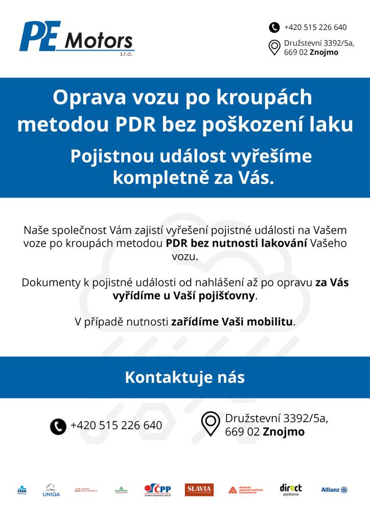 Oprava vozu po kroupách