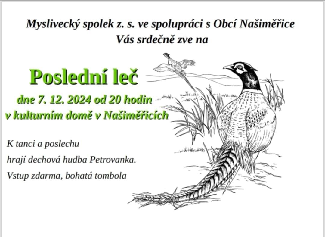 Poslední leč dne 7. 12. 2024 od 20 hodi