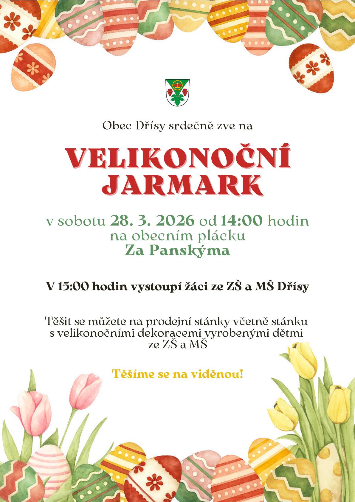 Obec Dřísy srdečně zve na