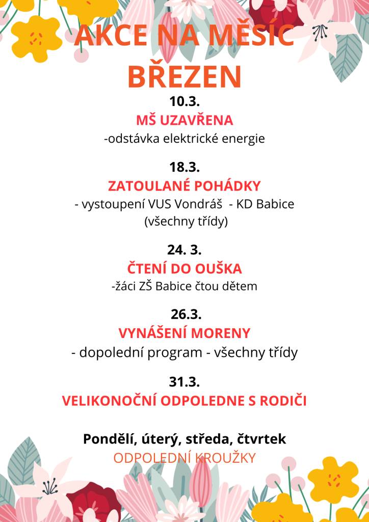 AKCE BŘEZEN