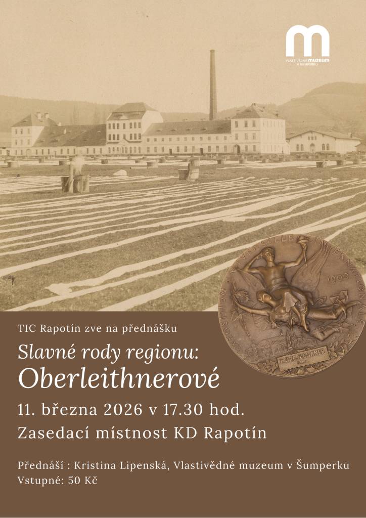 Přednáška přiblíží rodinu Oberleithnerů, která během průmyslové revoluce vybudovala v Šumperku a okolí významné textilní impérium, zasloužila se o modernizaci regionu i jeho kulturní rozvoj a zanechala výraznou stopu v podnikání, politice i architektuře.