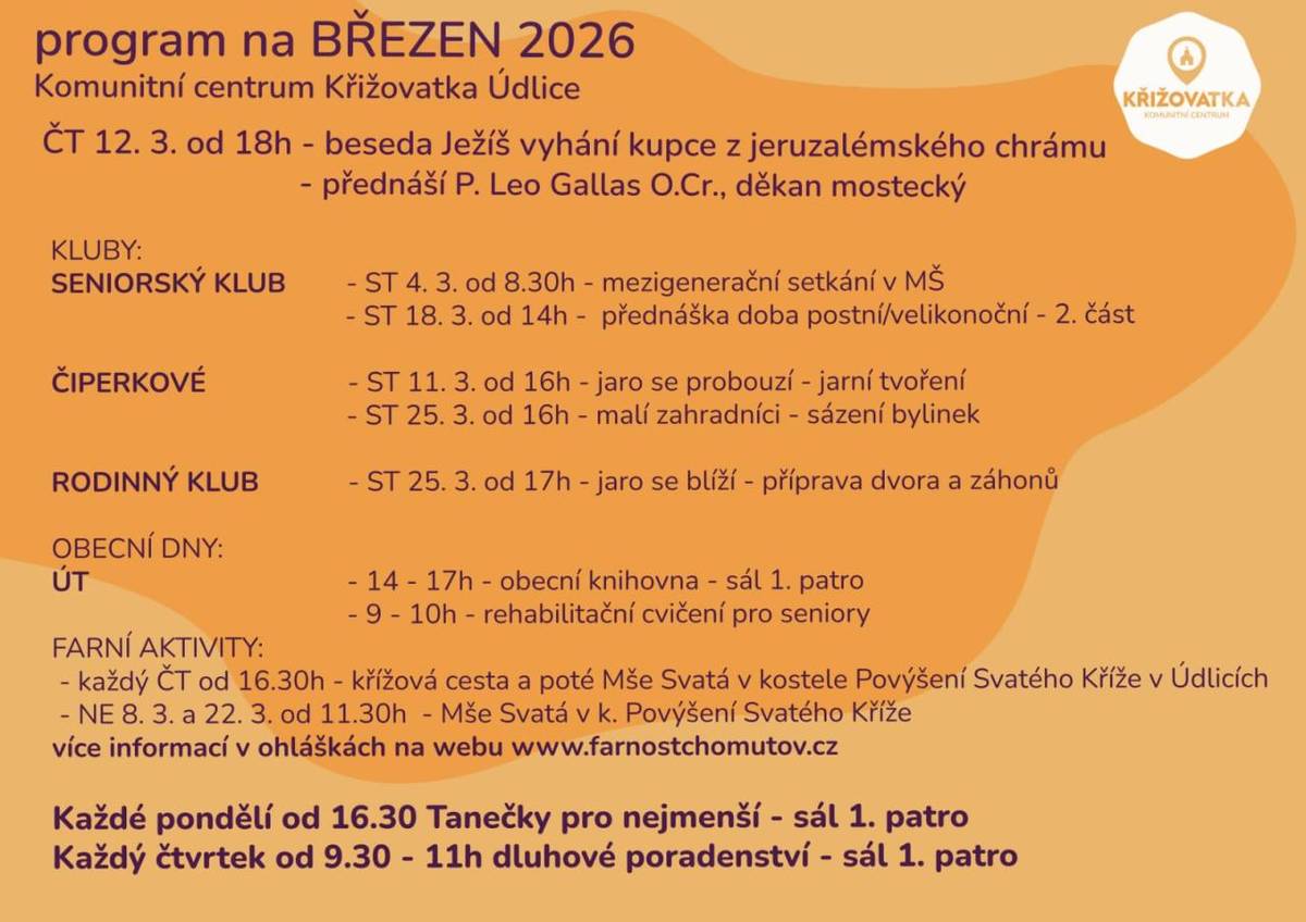 Program na měsíc březen v KC Křižovatka