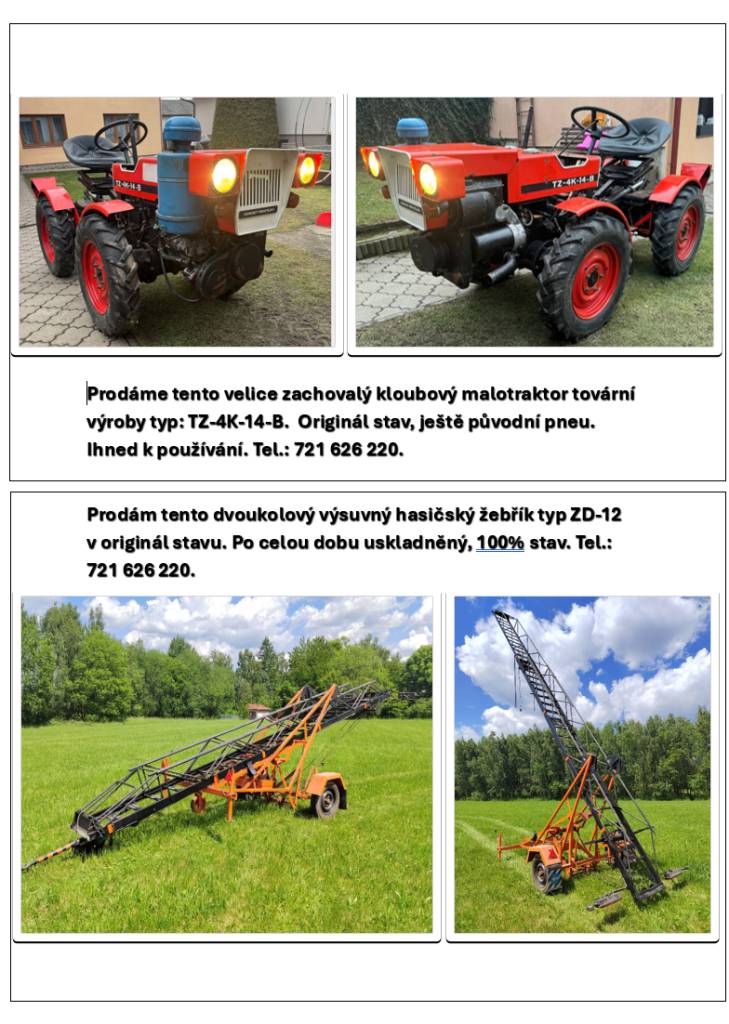 Zájemci volejte na číslo 721 626 220.