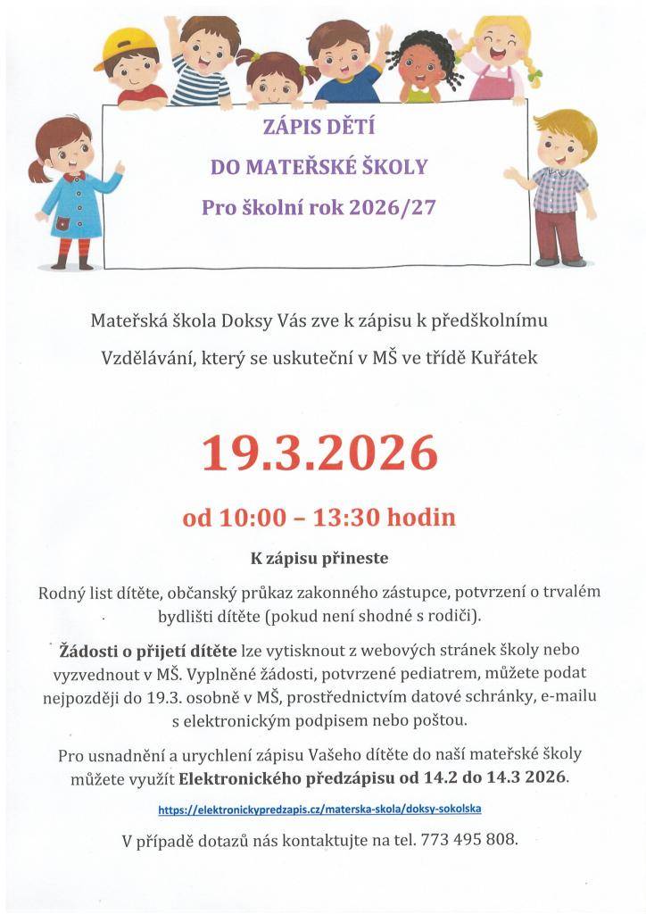 Zápis do MŠ