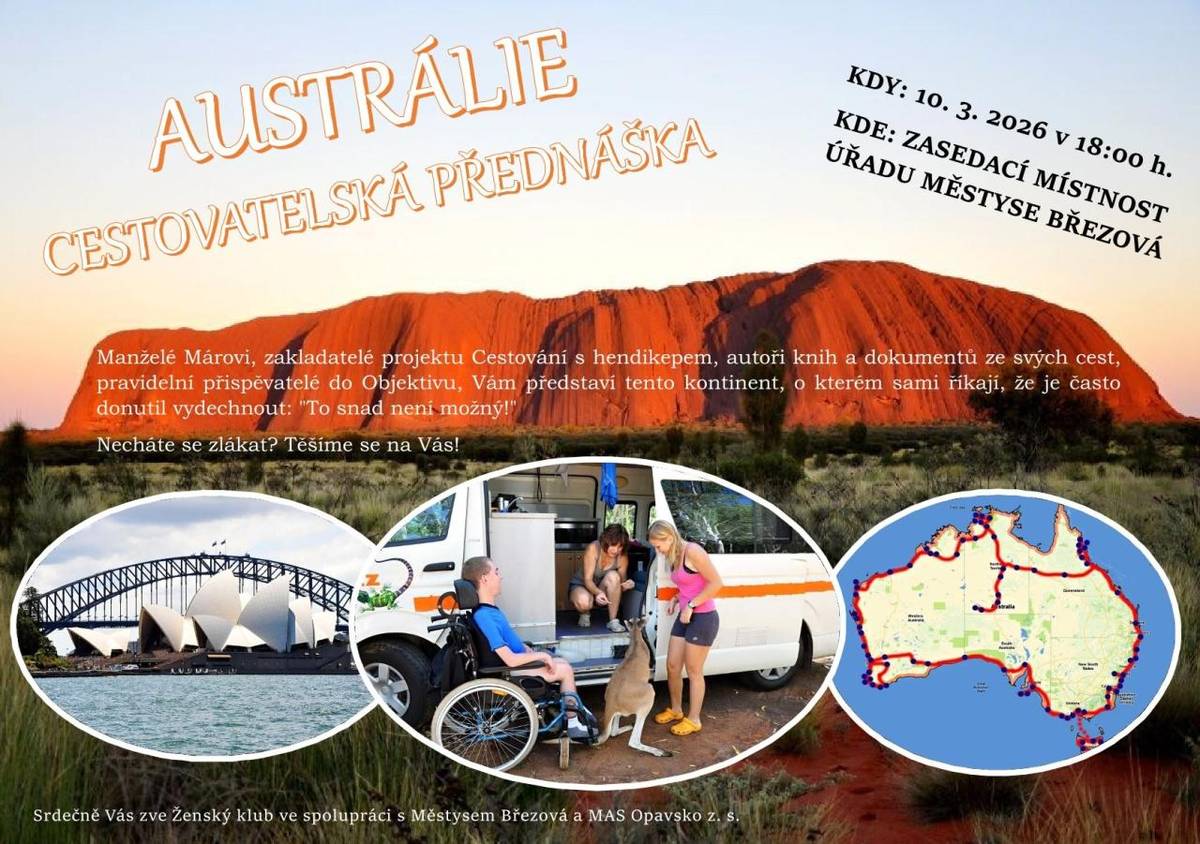 Pozvánka na cestovatelskou přednášku o Austrálii