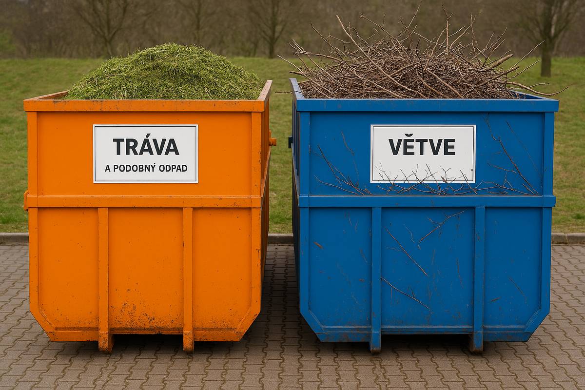 Při jarním ořezu větví, prosíme, pamatujte, že oranžový kontejner je určený pouze na trávu a podobný jemný bioodpad (listí, apod.)     VELKÝ MODRÝ kontejner slouží NA VĚTVE. Větve můžete ukládat také přímo na hromadu u kompostárny.     Je to ideální místo, pokud jich máte více nebo jsou delší. DĚKUJEME, že pomáháte udržovat pořádek v obci!