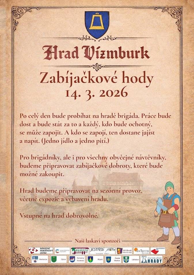 Jaro k nám dorazilo a my už se celí natěšení nemůžeme dočkat první brigády. A protože jsme sdílní, tak k ní zveme všechny ochotné a schopné. Muže i ženy.   Na hradě budeme připravovat, stavět, budovat, uklízet, vyrábět a vařit. Můžete nám pomoct tím, že se přijdete zapojit, nebo nás můžete jen navštívit.   Více se dozvíte na plakátku.