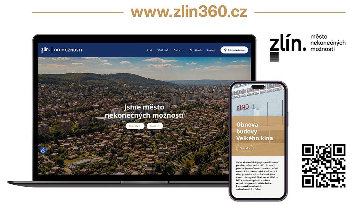 Zlín - Statutární město Zlín spouští nový tematický web Zlin360.cz. Cílem je přehledně a srozumitelně informovat veřejnost o velkých strategických projektech města, jako jsou například rekonstrukce Velkého kina, vznik pravobřežní komunikace, výstavba centrálního dětského hřiště na Vysoké Mezi a další finančně nákladné investiční akce. Nová online platforma nabízí od pondělí 9. března obyvatelům i návštěvníkům ucelený pohled na to, jak se Zlín rozvíjí, do čeho investuje a jaké projekty aktuálně připravuje.
