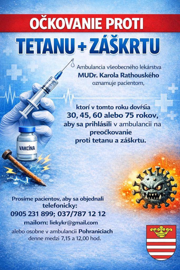 OZNAM MUDr.RATHOUSKÝ   ÉRTESÍTÉS MUDr. RATHOUSKÝ