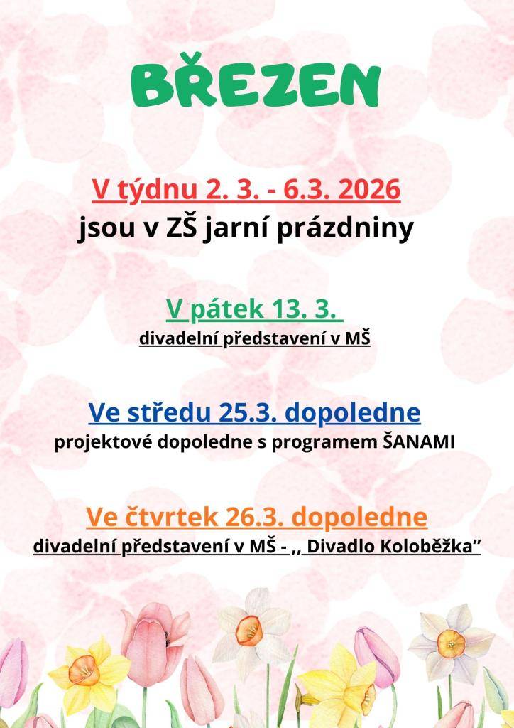 Co nás čeká v měsíci BŘEZNU