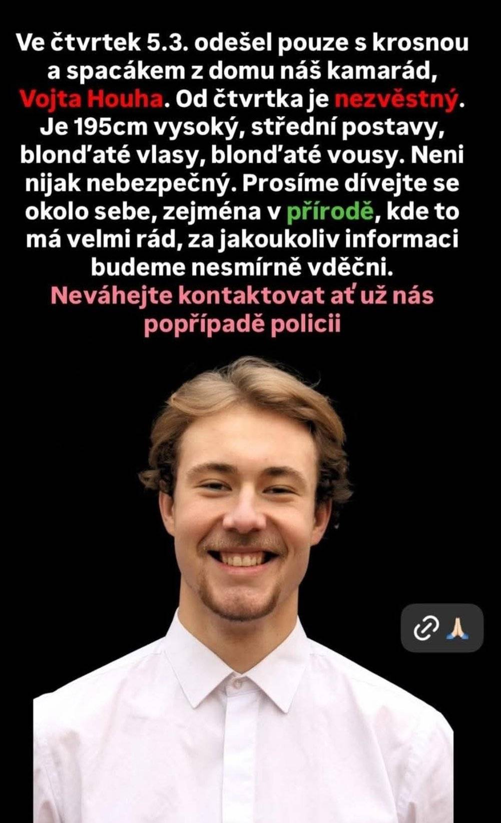 POHŘEŠOVANÝ VOJTĚCH HOUHA!!! Dobrý den, žádáme o pozornost širokou veřejnost, která by se vydala do Brd.  Pohřešuje se tento člověk. Má na sobě kovbojský klobouk, béžový kabát, velkou krosnu na zádech a spacák. Více info u fotky. Kdo by ho nalezl, volejte na +420 777 004 904 nebo +420 773 499 239. Údajně byl spatřen včera u Trnové, šel směrem na Hostomice. Třeba si ho při procházce mohl někdo všimnout...