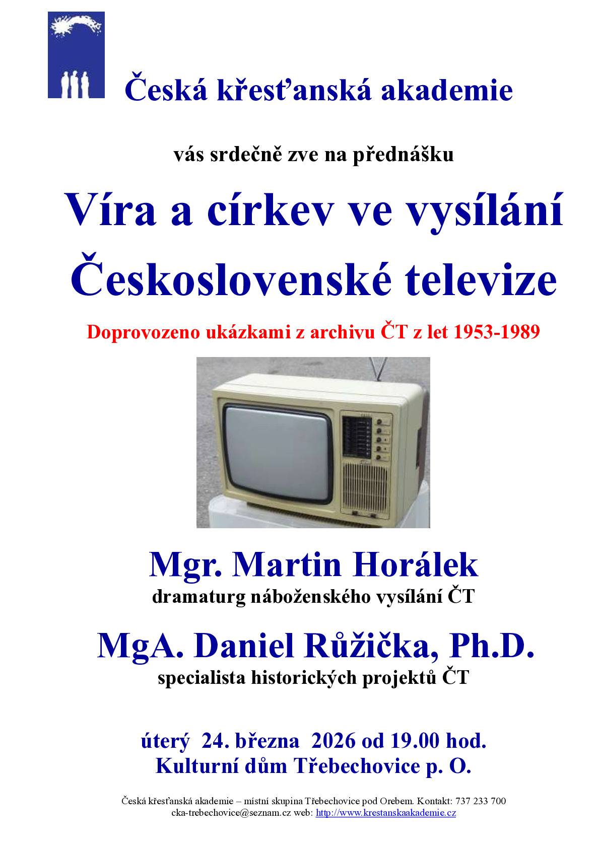 Přednáška České křesťanské akademie