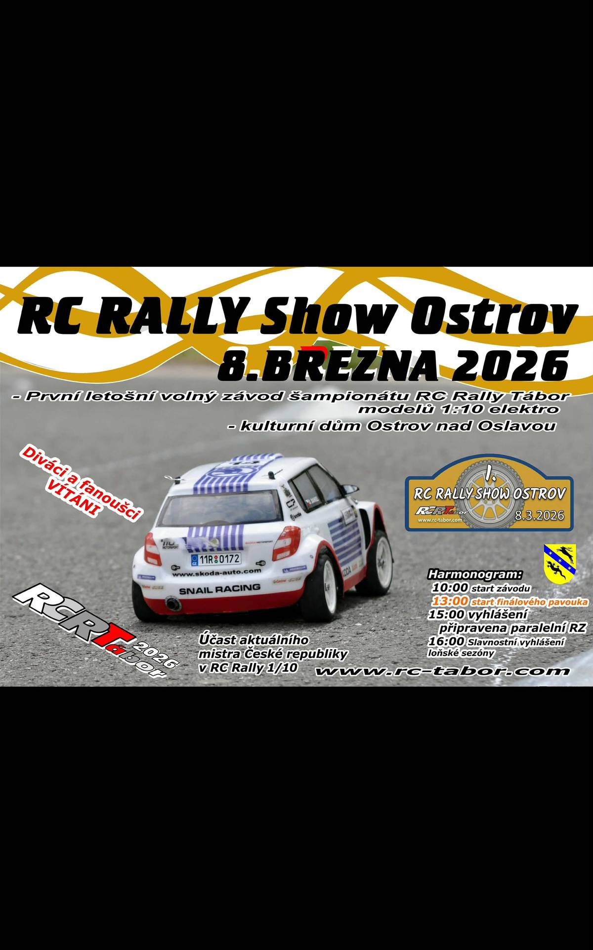 V neděli 8.3.2026 od 10:00 se v Kulturním domě koná RC RALLY Show. Přijďte se podívat.