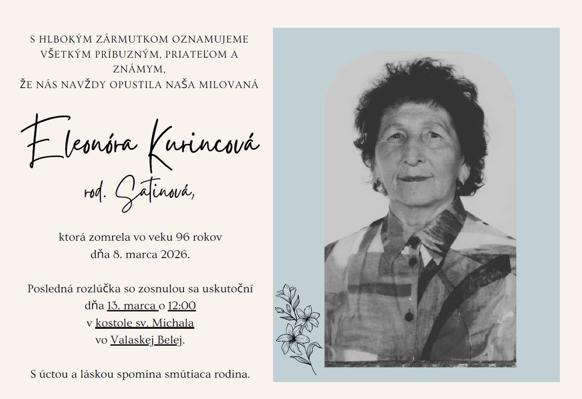 Rodine vyjadrujeme úprimnú sústrasť!