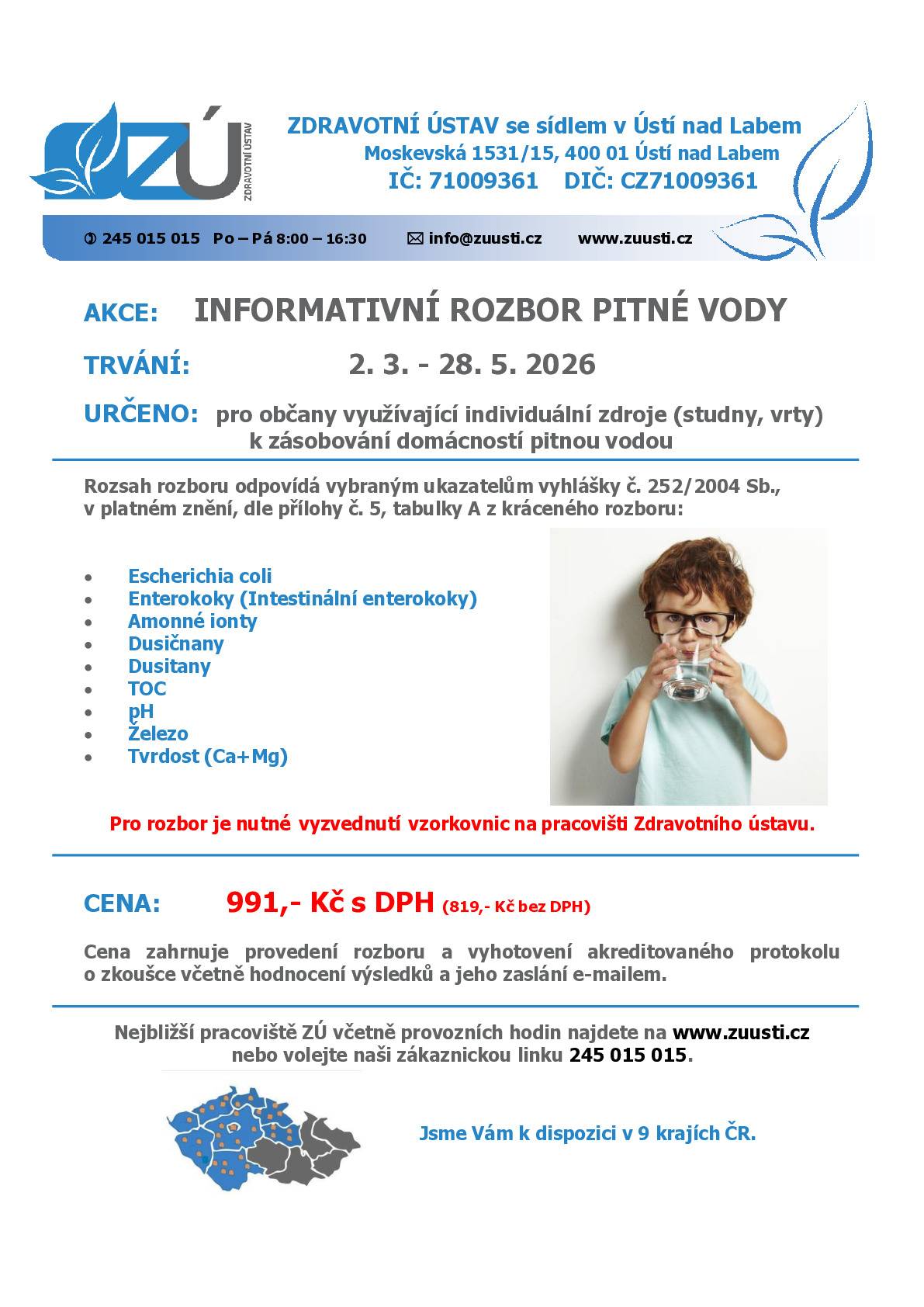 rozbor pitné vody
