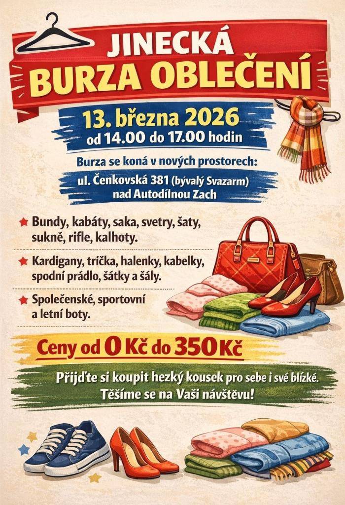 Burza se koná v ul. Čenkovská 384 nad Autodílnou Zach (bývalý SVAZARM)