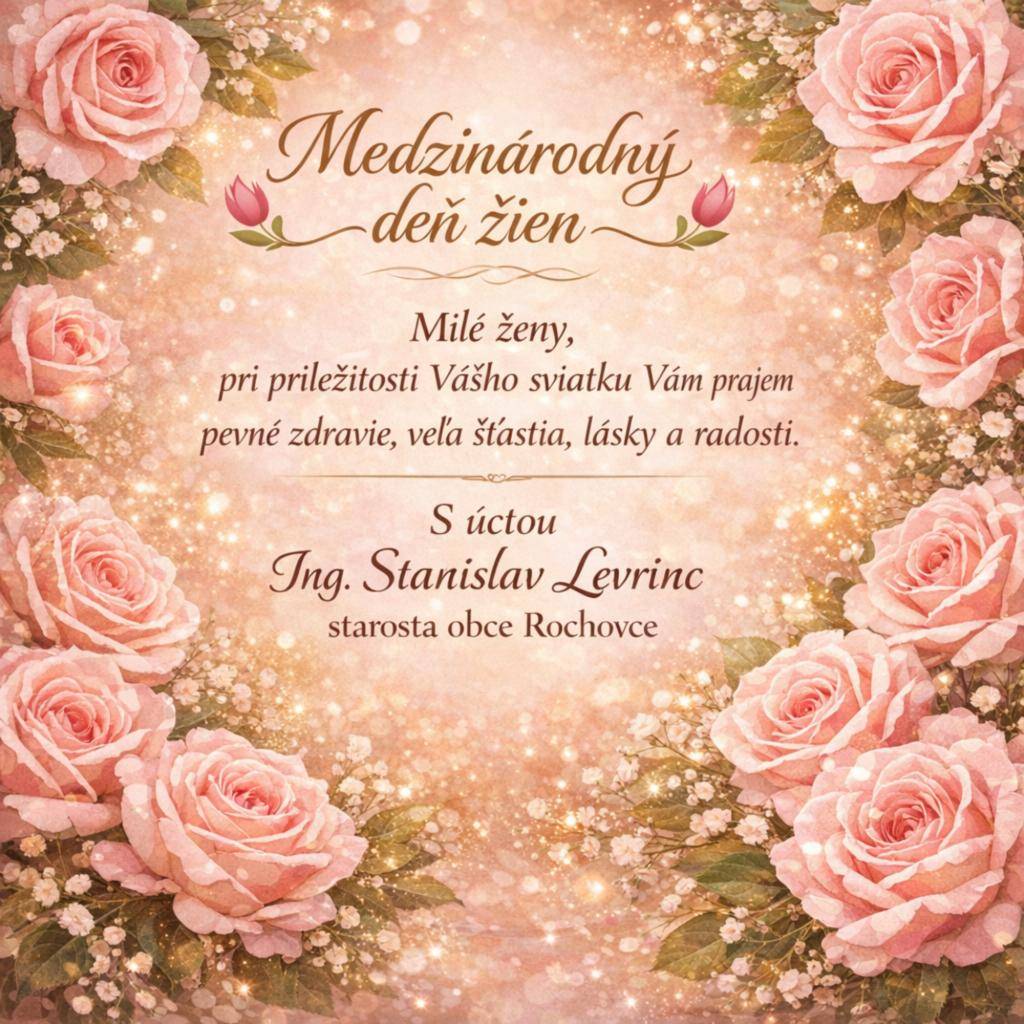 Pri príležitosti Medzinárodného dňa žien prajeme všetkým ženám pevné zdravie, veľa šťastia, lásky, spokojnosti a radosti v osobnom aj pracovnom živote.