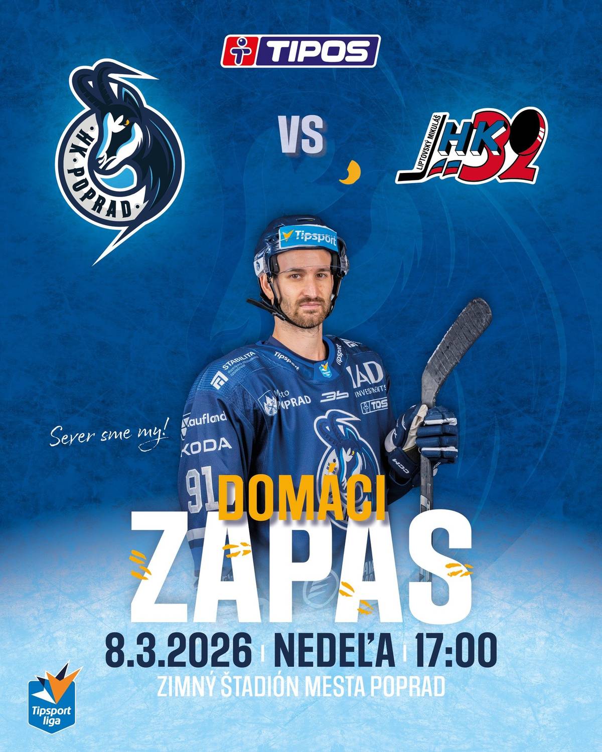 🏒Popradskí hokejisti odohrajú posledný zápas základnej časti Tipsport ligy na domácom ľade. 👉Už dnes - v nedeľu 8. marca vyzvú na súboj o 17. hodine tím HK 32 Liptovský Mikuláš. 🏟 Duel sa v rámci posledného 54. kola základnej časti odohrá na ľade Zimného štadióna mesta Poprad. 💃Ako každý, aj tento zápas bude tematický a organizátori ho nazvali „Ladies Night“. Fanúšikovia a najmä fanúšičky počas neho oslávia MDŽ, takže je venovaný všetkým ženám! Prídete a pozvete aj svoje partnerky, dcéry, mamy, staré mamy, sestry, kamarátky...? 😉