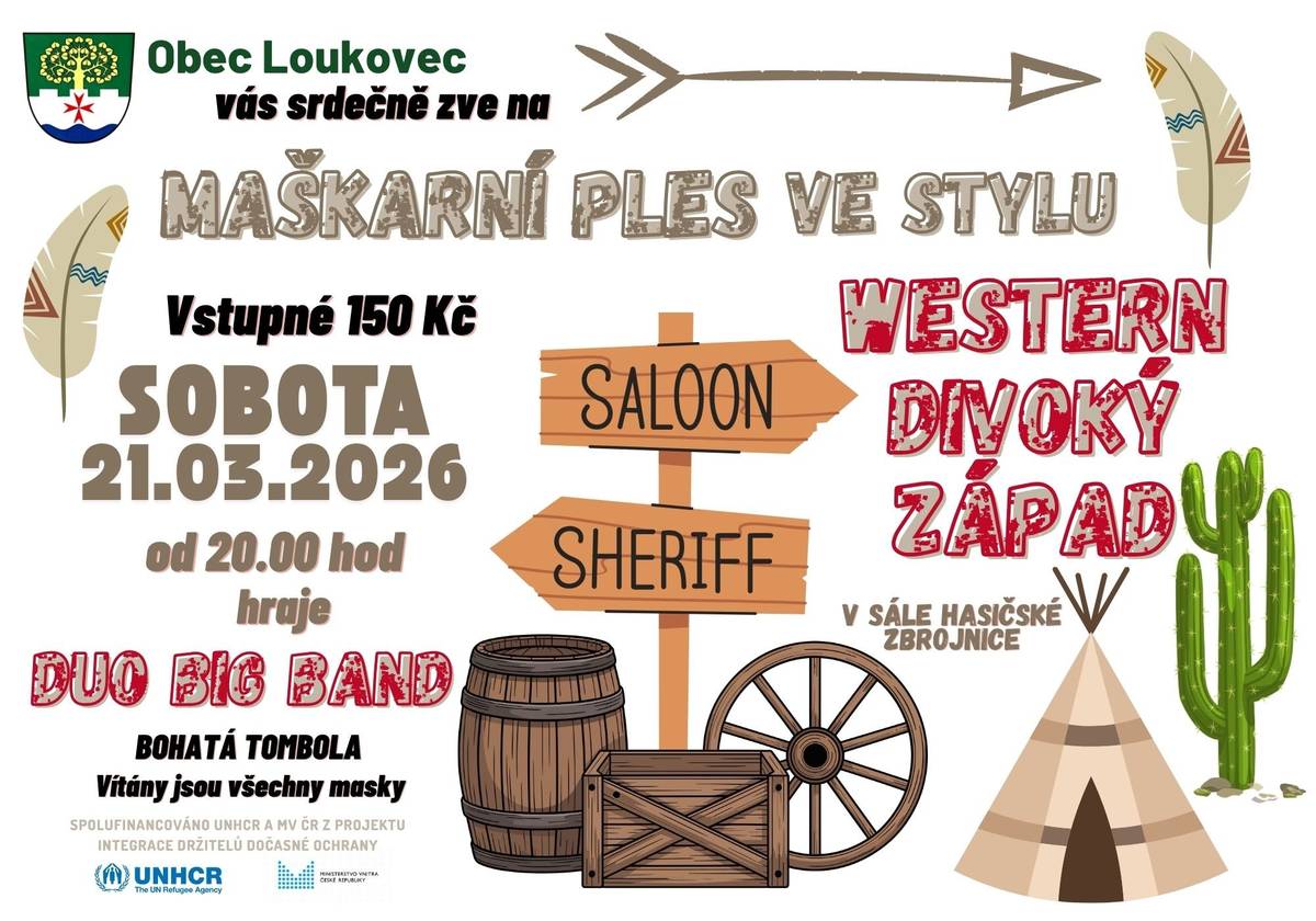 vás srdečně zve na obecní maškarní ples