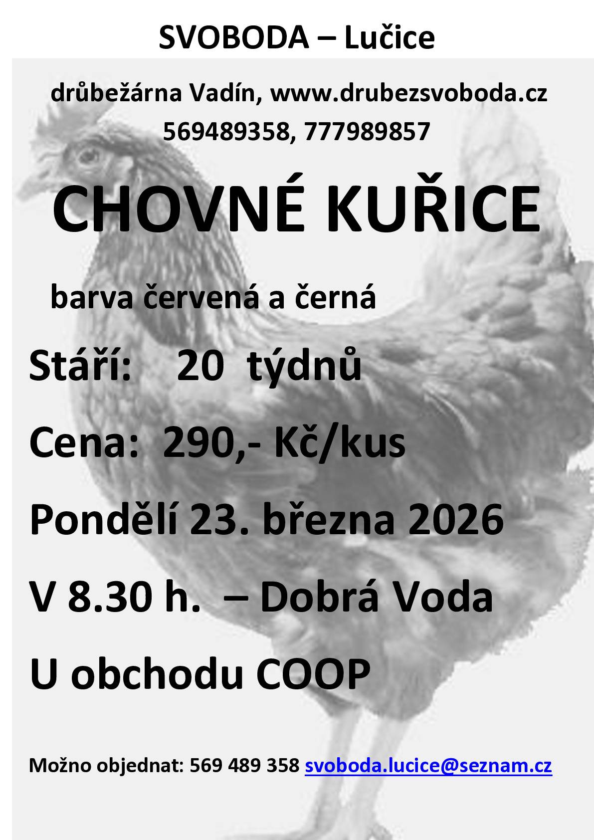 Drůbežárna Vadín - 23. března 2026