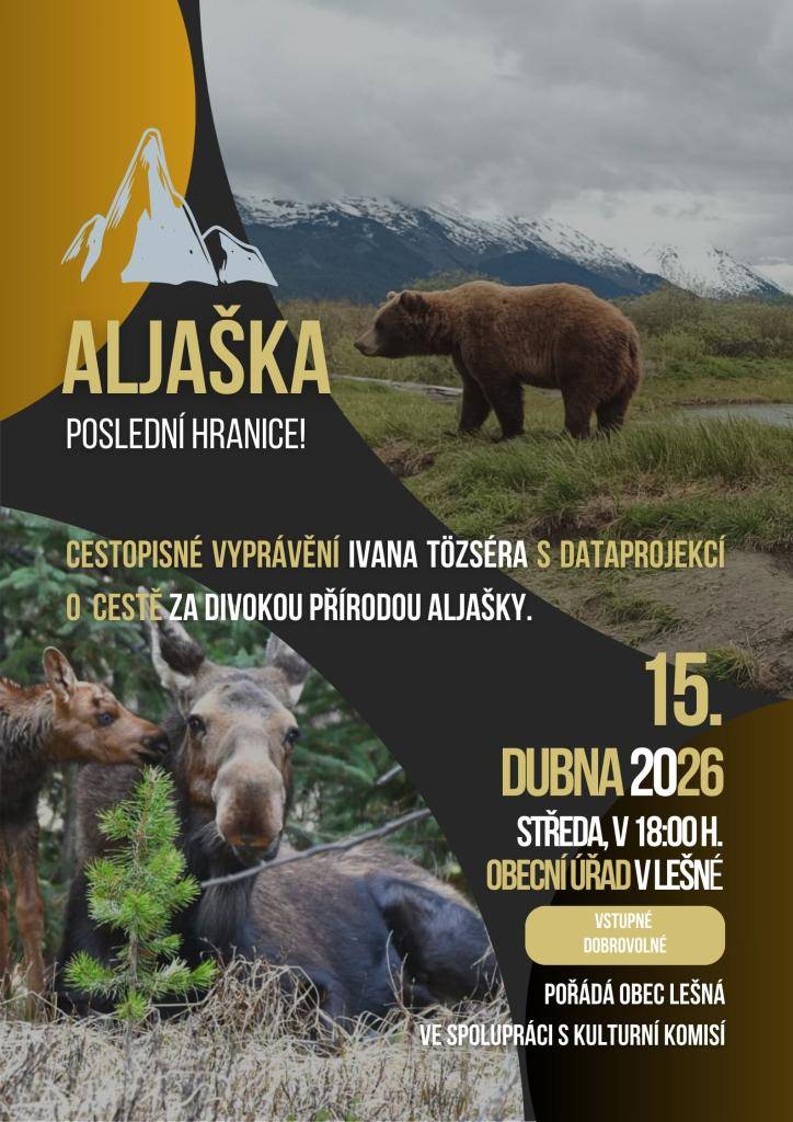 Cestopisné vyprávění Ivana Tőzséra s dataprojekcí o cestě za divokou přírodou Aljašky