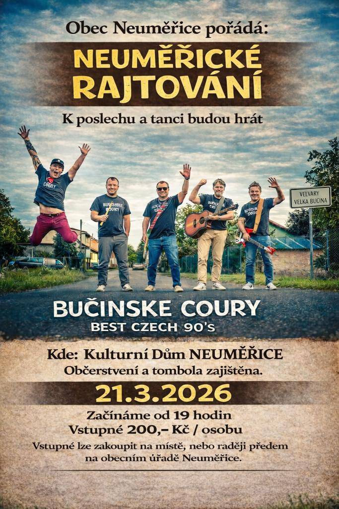 Obec Neuměřice zve na Neuměřické rajtování.