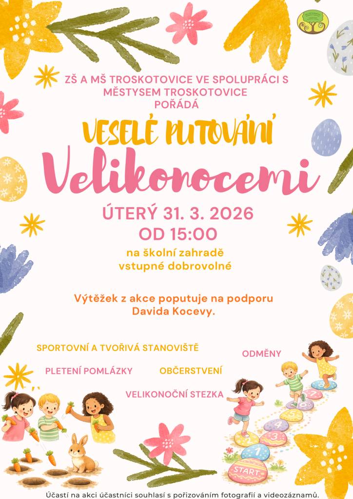 Vážení rodiče,  rádi bychom Vás pozvali na Velikonoční putování, které pro Vás připravil pedagogický sbor naší školy.