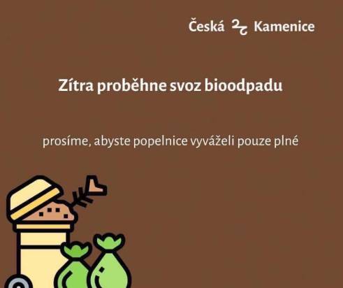 Připomínáme, že zítra, v úterý 10. března, proběhne svoz tříděného odpadu z popelnic na BIOODPAD.