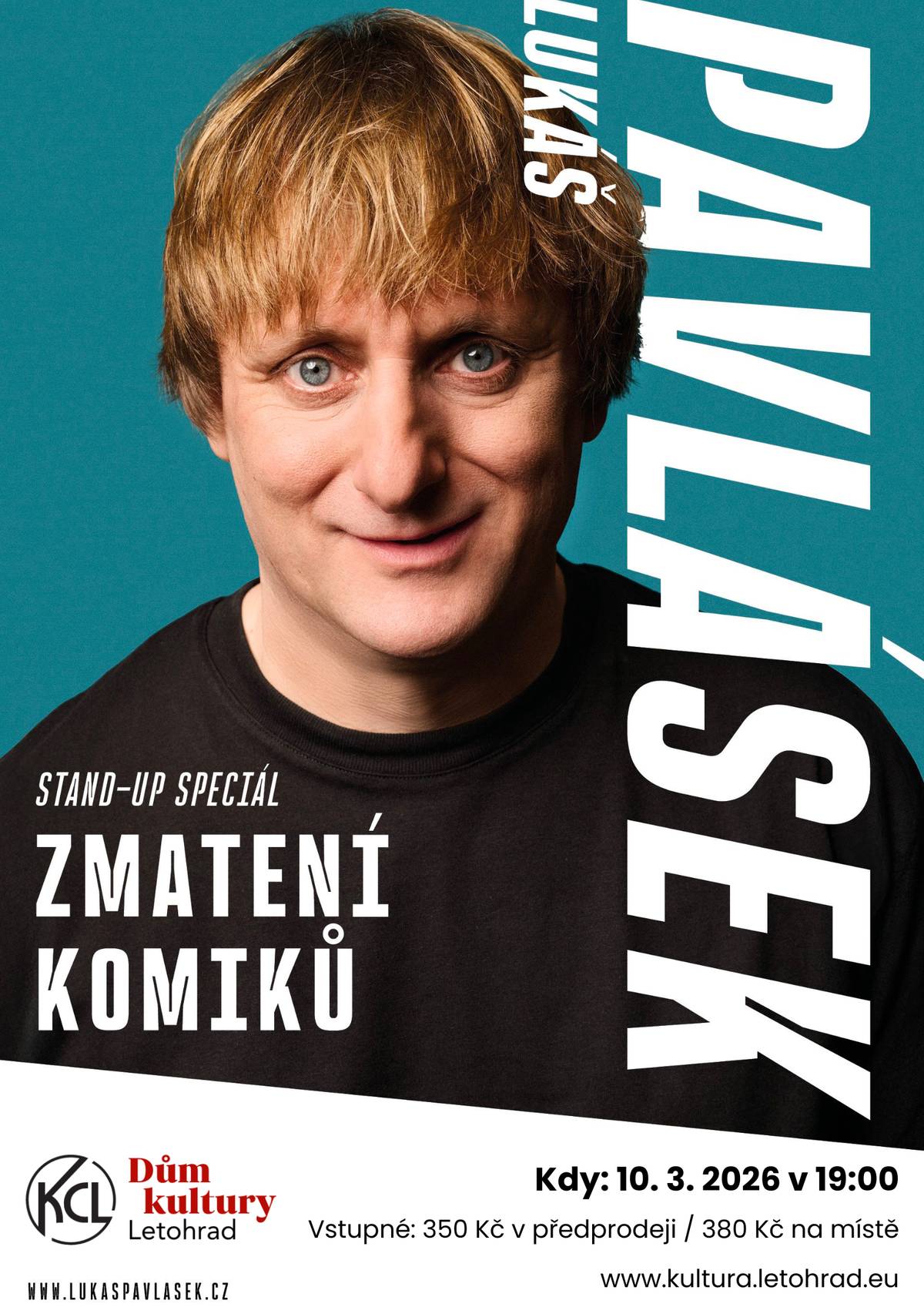 Nový stand-up comedy speciál Lukáše Pavláska o světě, ve kterém realita předběhla humor!  10. 03. 2026 v 19:00 hodin v domě kultury v Letohradě. Vyznáte se v dnešním přeinformovaném světě, kdy nepoznáte, co je legrace, co je myšleno vážně, co je pravda a co lež? Nedošlo už ke zmatení komiků? Lukáš vám ukáže svůj osobitý pohled na dnešní rychle se měnící realitu. V této originální one man show se sami budete moci přesvědčit, že sranda se dá (stále) dělat úplně ze všeho.