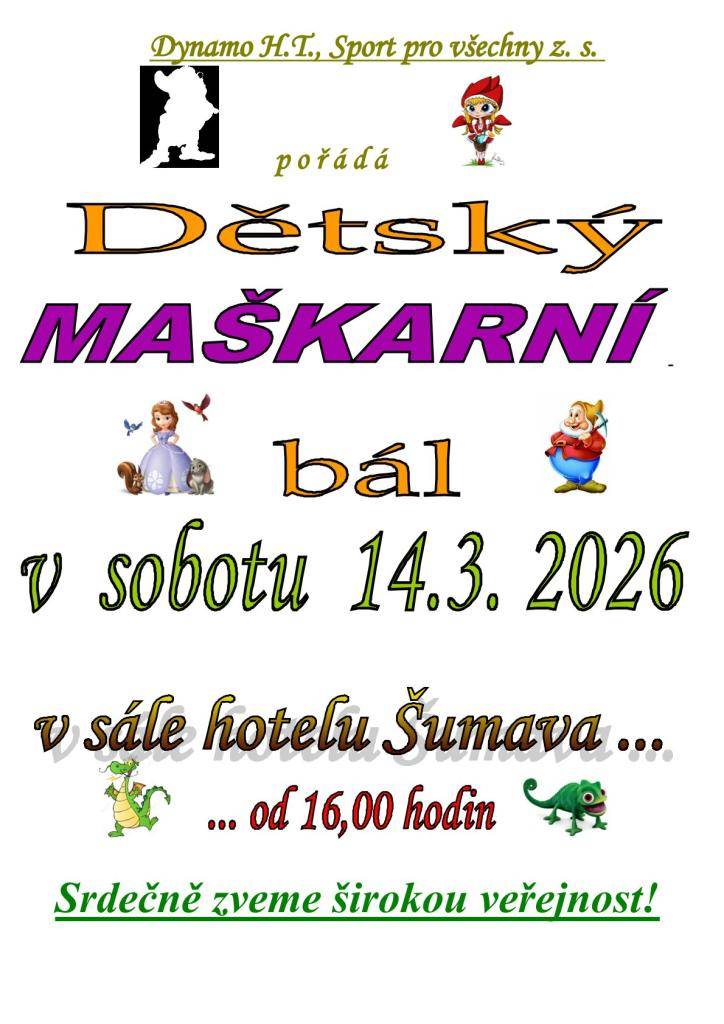 Maškarní bál v sále hotelu Šumava.