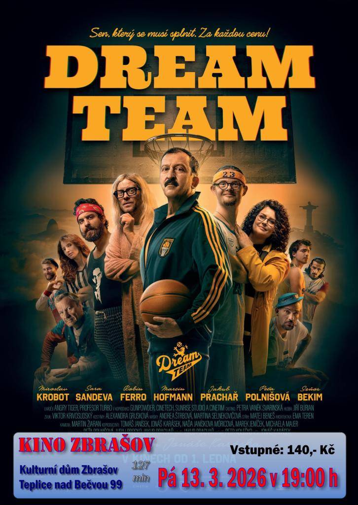 Komedie / Sportovní  Česko / Slovensko, 2025, 127 min  Režie: Jonáš Karásek  Scénář: Petr Kolečko  Kamera: Martin Žiaran  Hudba: Jiří Burian  Hrají: Martin Hofmann, Jakub Prachař, Petra Polnišová, Sara Sandeva, Robin Ferro, Miroslav Krobot, Martin Polišenský, Bekim Aziri, Radek Lajfr, Adi Lekovič, .