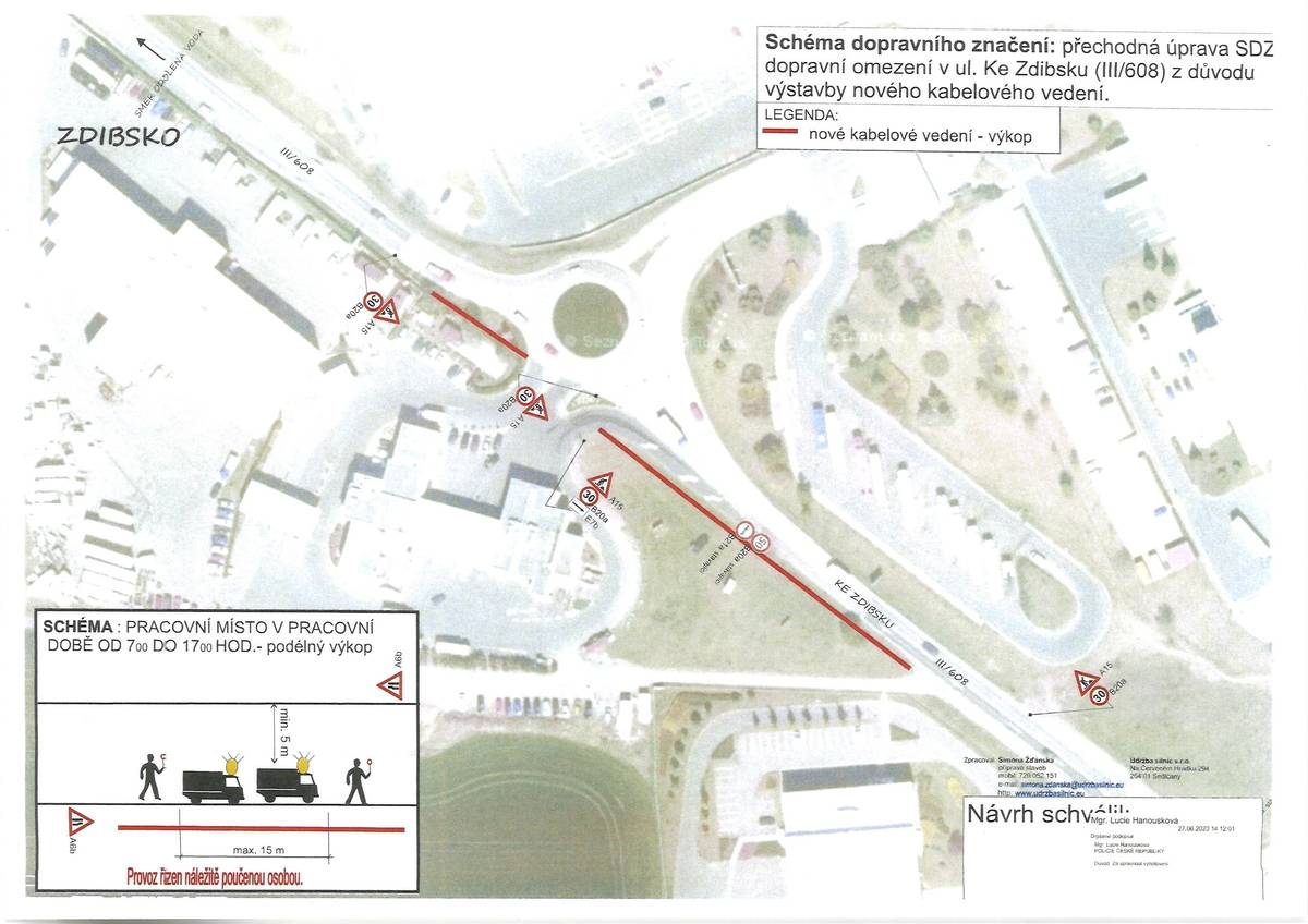 Od 1. 4. 2026 do 30. 4. 2026 dodje přechodné úpravě provozu na silnici č. II/608 ulice Ke Zidibsku z důvodu výstavby nového kabelového vedení.   https://www.mu-klecany.cz/picture/316390